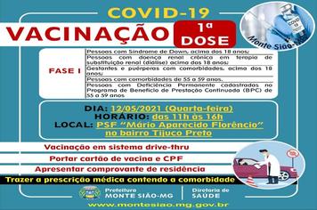 VACINAÇÃO CONTRA COVID 19 - 1ª DOSE - COMORBIDADES PRIORITÁRIAS