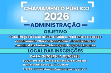 CHAMAMENTO PÚBLICO PARA USO DE BEM PÚBLICO DENOMINADO 