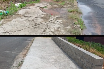 Calçadas são refeitas após notificações da fiscalização em Monte Sião