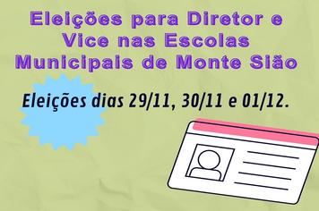 ELEIÇÃO PARA DIRETORES DE ESCOLAS MUNICIPAIS ACONTECERÁ EM MONTE SIÃO