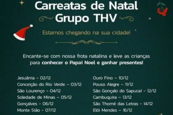Monte Sião receberá, no dia 7 de dezembro (sábado), a carreata especial de Natal do Grupo THV.