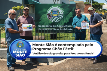 Monte Sião é contemplada pelo Programa Chão Fértil: Análise de solo gratuita para produtores rurais