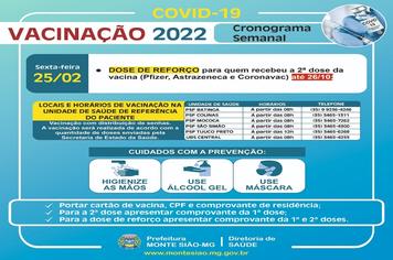 VACINAÇÃO CONTRA COVID 19 - CRONOGRAMA SEMANAL