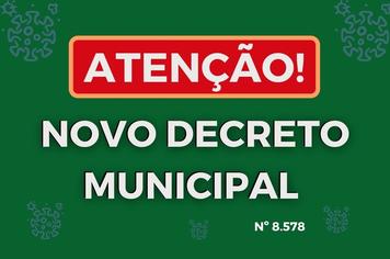 NOVO DECRETO MUNICIPAL - DECRETO Nº 8.578 - 12.01.2022 - PRORROGA PRAZO DE VIGÊNCIA DO ESTADO DE CALAMILDADE PÚBLICA