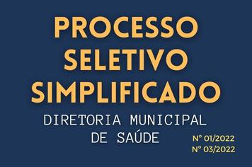 EDITAL Nº 001-2022 - PROCESSO SELETIVO SIMPLIFICADO Nº 003/2022 - PARA CONTRATAÇÃO TEMPORÁRIA - DIRETORIA DE SAÚDE