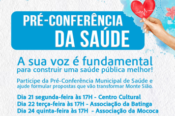 SAÚDE -  Monte Sião quer ouvir você!