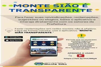 MONTE SIÃO TRANSPARENTE - Aplicativo para reivindicações, reclamações, sugestões ou elogios