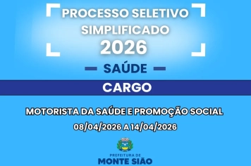 Processo Seletivo Simplificado para contratação de Motorista para a Saúde e Promoção Social