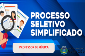 PROCESSO SELETIVO SIMPLIFICADO PARA PROFESSOR DE DE MÚSICA