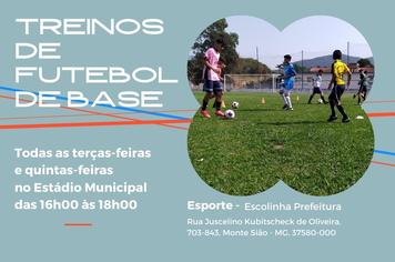 TREINOS DE FUTEBOL DE BASE - ESCOLINHA PREFEITURA
