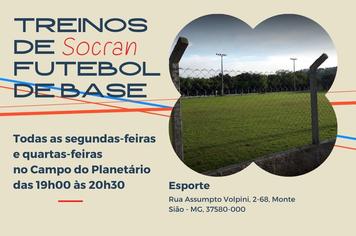 TREINOS DE FUTEBOL DE BASE - SOCRAN - NO CAMPO DO PLANETÁRIO