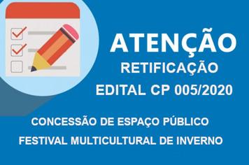 CONCORRÊNCIA PÚBLICA 05/2020 - CONCESSÃO DE ESPAÇO PÚBLICO - FESTIVAL MULTICULTURAL DE INVERNO