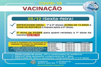 VACINAÇÃO CONTRA COVID 19 - CRONOGRAMA SEMANAL
