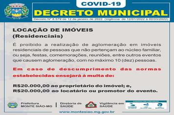 DECRETO MUNICIPAL Nº 8.579 DE 12 DE JANEIRO DE 2022 - LOCAÇÃO DE IMÓVEIS (Residenciais)