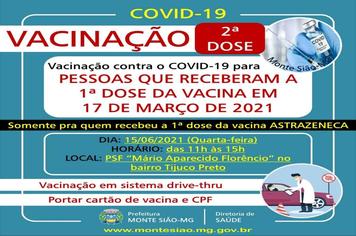 VACINAÇÃO CONTRA COVID 19 - 2ª DOSE - PESSOAS VACINADAS EM 17 DE MARÇO DE 2021