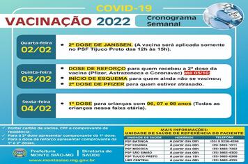 VACINAÇÃO CONTRA COVID 19 - CRONOGRAMA SEMANAL