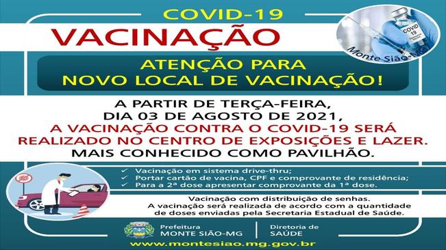COVID 19 - NOVO LOCAL DE VACINAÇÃO!