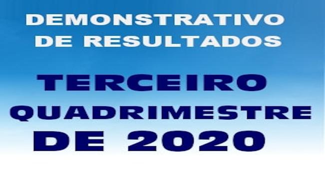 DEMONSTRATIVO DE RESULTADOS - 3º QUADRIMESTRE DE 2020