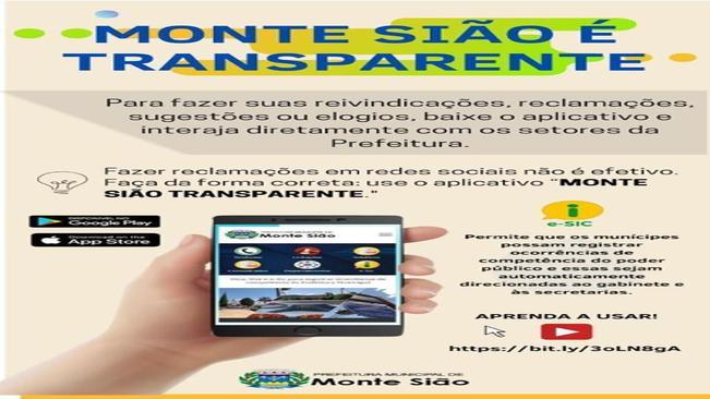 MONTE SIÃO TRANSPARENTE - Aplicativo para reivindicações, reclamações, sugestões ou elogios