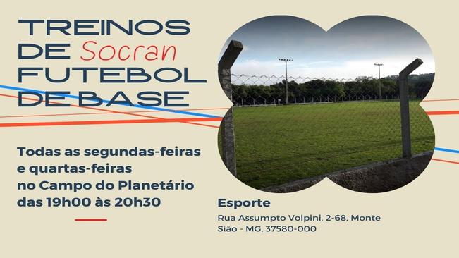 TREINOS DE FUTEBOL DE BASE - SOCRAN - NO CAMPO DO PLANETÁRIO