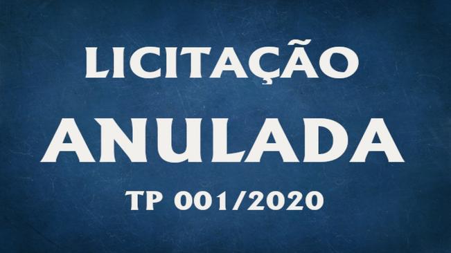 Licitação Anulada TP 001/2020 - PRC 105/2020