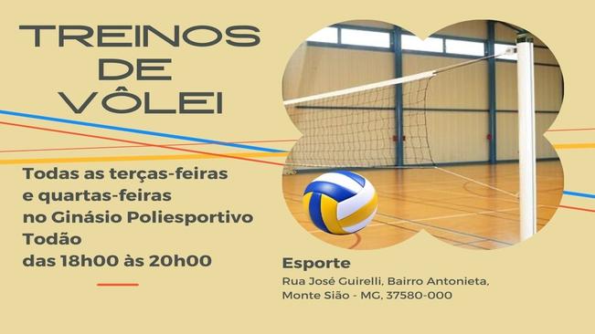 TREINOS DE VÔLEI GRATUITO NO GINÁSIO POLIESPORTIVO TODÃO